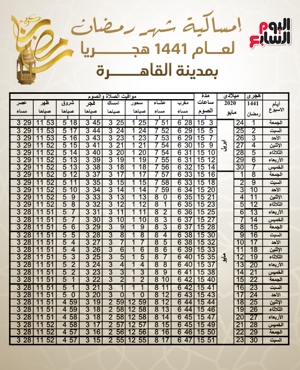 امساكية شهر رمضان 2024 ٫موعد شهر رمضان العظيم