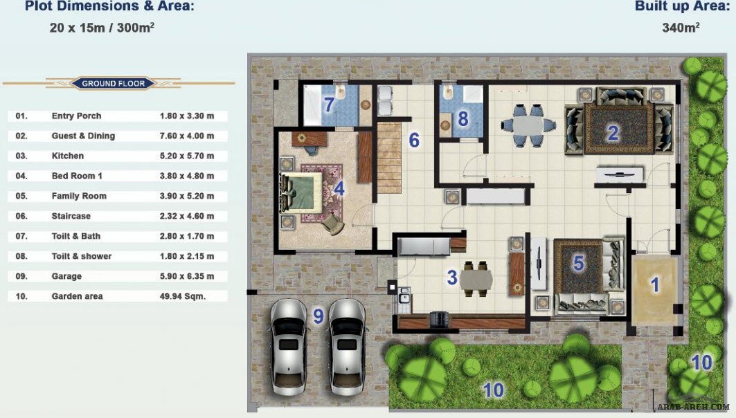 تصميم فيلا 300 متر , احدث التصميمات الجديدة